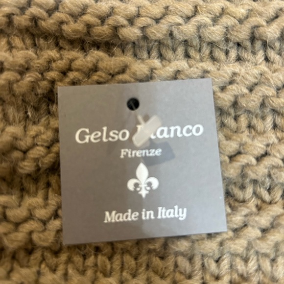 Gelso Bianco Firenze Wool Alpaca Knitted Turtleneck Ponch Sweater NWT OS - Picture 3 of 6